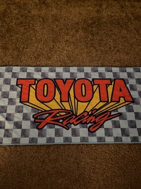 Toyota Racing Checkered Cooling Towel - Orange & Yellow Logo